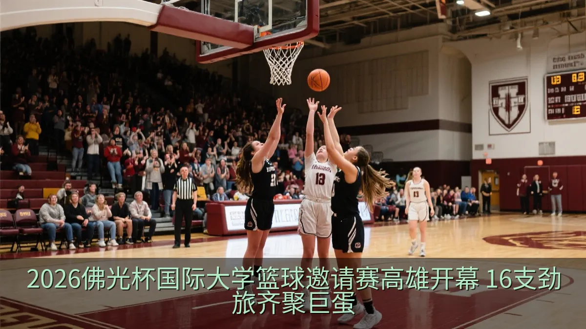 大学女子篮球比赛跳球瞬间，现场观众热情加油